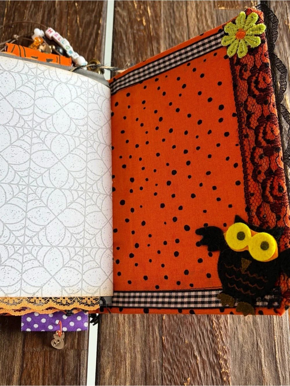 Halloween Junk Journal Small Handmade Decorated 3 Sig Pumpkin Jack O Lantern
